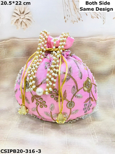 Embrayage Potli brodé à la main indien Craftstages International Multi Color pour les faveurs de mariage Return Gifts Memorable - Product Image 3