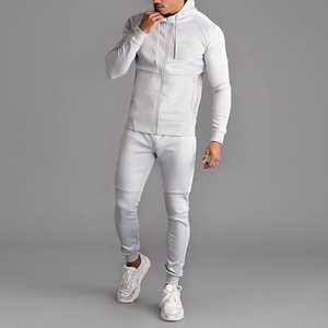 Conjunto Deportivo de Invierno para Hombre, 2 Piezas, Talla Grande, Pantalones Deportivos y Sudadera con Capucha y Cremallera, 100% Algodón Transpirable - Product Image 6