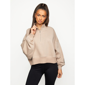 Sudadera de cuello redondo de marca de lujo para mujer, logotipo personalizado, hombro caído, invierno, 100% algodón, impermeable, respetuoso con el medio ambiente, longitud Regular - Product Image 1