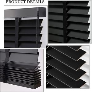 ستائر فينيسية كهربائية حديثة من الخيزران على الطراز الصيني ستائر شرائح سادة أفقية رخيصة ستائر خشبية مزيفة من نسيج خشب الباس - Product Image 4