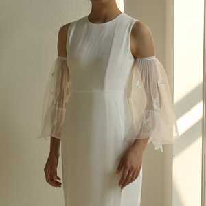 Bridella MM32-I, Manga de Hombro Ligera y Elegante de Malla Color Marfil para Boda - Product Image 4