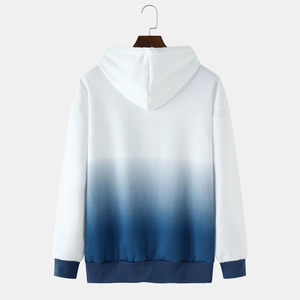 เสื้อฮู้ดผ้าฝ้ายโพลีเอสเตอร์สำหรับผู้ชายผ้าทอพิมพ์โลโก้ไล่ระดับสีสำหรับฤดูใบไม้ร่วง - Product Image 2