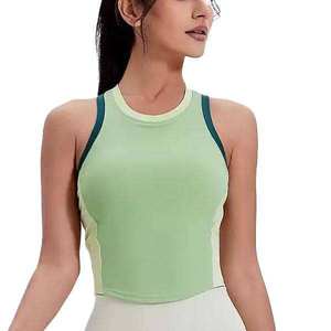 Breathable Wholesale Custom High Quality OEM <b>Women</b> Contrast Color Sports <b>Vest</b> Workout Sleeveless Running Fitness Crop Tank <b>Top</b> - Product Image 5