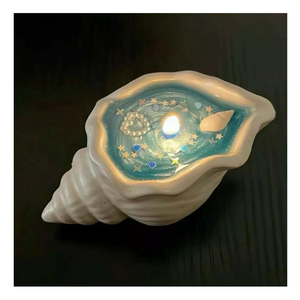 Bougie en coquillage naturel, cire de coquillage, faite à la main avec un parfum de mer, bougie en coquillage pour la table de mariage et l'ambiance de la maison - Product Image 2