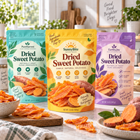 Sachets à fermeture éclair verticaux de qualité alimentaire les plus vendus, sacs personnalisés OEM ODM adaptés aux collations et aux patates douces séchées