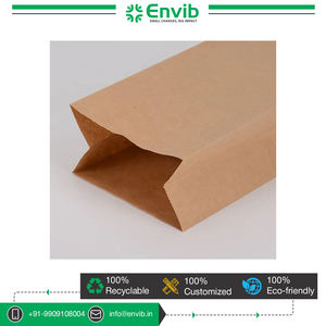 Sacs en papier kraft personnalisables imprimés flexo de haute qualité Conception carrée de luxe recyclable anti-graisse pour l'utilisation au restaurant - Product Image 5