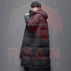 Blousons longs matelassés de haute qualité avec col montant et logo frontal, unisexe, couleur/design/impression personnalisés, grandes tailles, fourniture directe usine - Product Image 3