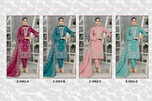 El último material pesado de viscosa Santoon Organza bordado con trabajo de piedra y trabajo bordado único Dupatta - Product Image 5