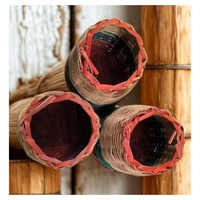 Porte-stylos rond en bambou fait main, durable, écologique, organiseur de papeterie pour le bureau, la maison et l'école