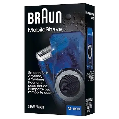 Braun Electric Razor for Men, M60b Mobile Electric Foil Shaver, Washable