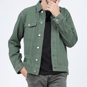 Meilleures ventes en ligne Veste en jean pour homme Veste en jean teinte simple Confortable et respirante Vestes en jean pour homme - Product Image 4