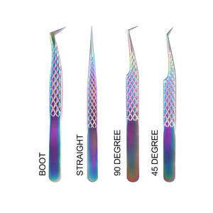 Herramientas de maquillaje profesional Diamond Grip-Pinzas de pestañas de acero inoxidable más vendidas con pinzas de pestañas de extensión coloridas - Product Image 5