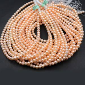 Cuentas Redondas de Perla Rosa Natural Genuina, Piedras Preciosas Lisas, Hilo de 7-8 mm, 15 Pulgadas, Cuentas de Perla Rosa para la Fabricación de Joyas - Product Image 6