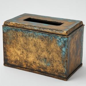 Porte-boîte à mouchoirs en métal multifonctionnel contemporain pour bureaux, hôtels, maisons - Design artisanal durable, support fiable - Product Image 4