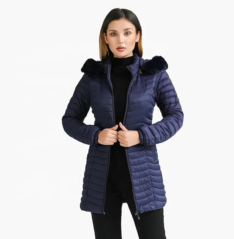 New Casual Style Winter parka jacket Duck Down Coat Ladies Parka puffer blue jacket Women Warm Down Jack long length black fur