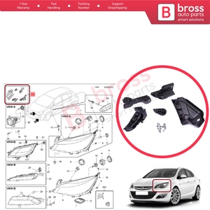 Juego de pestañas de soporte de reparación de montaje de soporte de Faro de coche para Astra J MK4 P10 2009-2015 4/5 2011 puerta GTC 2018-13335737 - Product Image 5