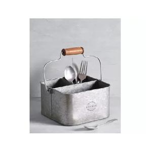 Juego de Cubiertos de PC de Metal dorado grande personalizado, soporte para utensilios, mango de madera, herramienta galvanizada, almacenamiento de utensilios de cocina, logotipo, almacenamiento en el hogar - Product Image 1