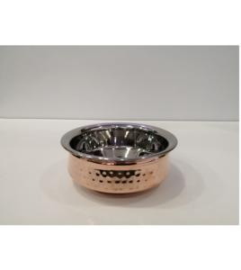 Bol de service combiné en cuivre et en acier plaqué martelé moderne unique fabriqué à la main en gros plat décoratif moderne de qualité supérieure - Product Image 1