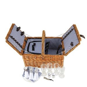 Cesta de ratán con 2 tapas abatibles, cesta de almacenamiento hecha a mano, venta al por mayor, ecológica, hecha en Vietnam - Product Image 3
