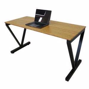 Modern Bamboo <b>Computer</b> <b>Desk</b> 140x60cm Assembled with Iron Legs - Product Image 1