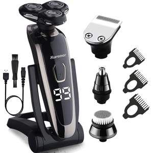 Rasoir Électrique Rotatif Rechargeable 100% IPX7 pour Hommes, Utilisation Humide/Sèche, Tondeuse Nez, Brosse Nettoyante Visage, Tête de Rasage de Remplacement - Product Image 1