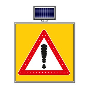 ป้ายจราจรสะท้อนแสง LED พลังงานแสงอาทิตย์ ขนาด 100 x 100 ซม. ป้ายเตือนความปลอดภัย - Product Image 1