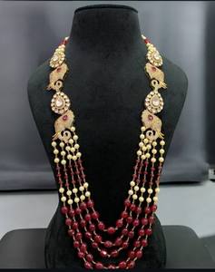 Elegante conjunto de collar de novio de moda Joyas chapadas en oro de moda con perlas para compromiso o aniversario Tipo de cadena de cuentas - Product Image 1