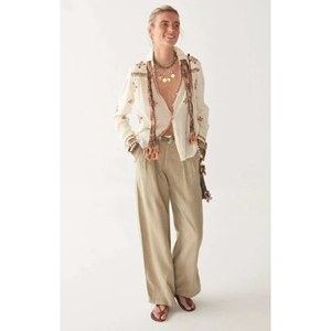 Pantalon large taille haute 100 % lin respirant Marisa – Collection « Berenson Desert » - Product Image 2