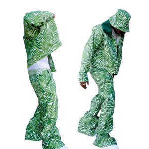 Fashion Clothing Manufacturer Men Streetwear Joggers Suits Set Custom Two Piece Set <b>Wind</b> <b>Breaker</b> Cargo Flare Men Tracksuit - Product Image 1