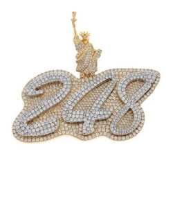 Colgante de Letra con Diamantes de Moissanita Engastados en Oro Amarillo de Lujo Unisex, Chapado en Rodio, Joyería Hip-Hop Personalizada para Hombre, Certificado IGI - Product Image 4