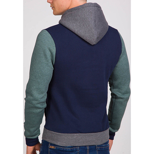 Sudadera con capucha de lana de algodón 100% informal para hombre, nuevo diseño, colores de empalme, ropa de entrenamiento de manga larga para correr para deportes de invierno - Product Image 3