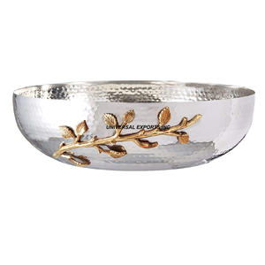 Bol à chocolat martelé en métal Forme ronde Designer Sweet Bowl Taille personnalisée Luxe Nouveau bol à chocolat en métal - Product Image 1