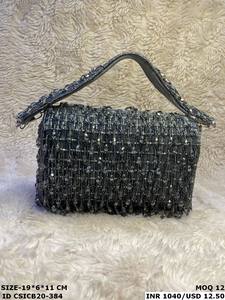 Designer Artisan Handmade Crystal Stone Broderie perlée Pochette de mariée Sacs à main sophistiqués pour les occasions spéciales du soir - Product Image 2