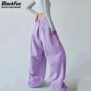 Pantalones deportivos informales de pierna ancha para mujer, ajuste holgado, cintura con cordón, perfecto para pantalones de chándal holgados de estilo callejero - Product Image 3