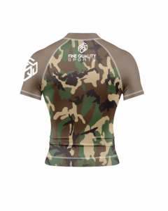 Rashguard de compression personnalisé OEM imprimé par sublimation, en polyester et élasthanne, à manches courtes - Product Image 3