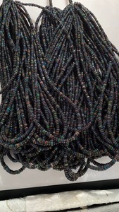 Perles carrées en opale éthiopienne naturelle, noires, certifiées par un tiers, pour la fabrication de bijoux, colliers, bracelets, boucles d'oreilles, etc. - Product Image 3