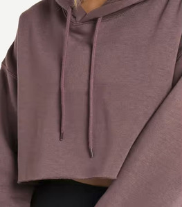 เสื้อฮู้ดผ้าฝ้าย100% สำหรับผู้หญิงเสื้อฮู้ดเปิดไหล่ปล่อยเอวลอยขนาดใหญ่พิเศษสำหรับผู้หญิง - Product Image 4