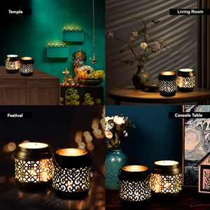 Décoration de table personnalisée en métal fer aluminium couleur or avec chauffe-plat pour les occasions de Noël Instant Traders - Product Image 3