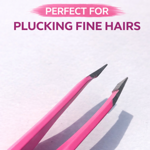 Pince à épiler professionnelle en acier inoxydable à pointe inclinée, manche ergonomique rose, outil de beauté pour l'épilation de précision - Product Image 6