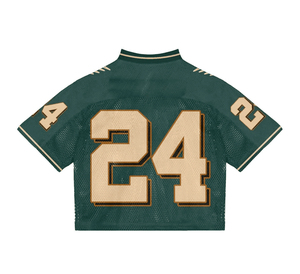 Fábrica personalizada hombre recortada de gran tamaño Vintage Streetwear deportes Retro americano Boxy malla camiseta fútbol Jersey para hombres - Product Image 5
