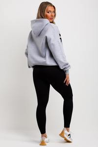 Sudaderas con capucha de chenilla en blanco liso de Color gris liso de primera calidad, ropa de calle Vintage de venta completa - Product Image 6