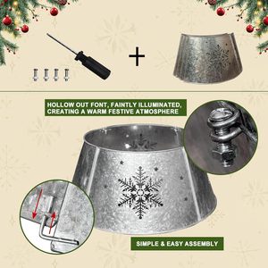 Collier d'arbre en métal pour arbre de Noël ferme rustique style moderne protecteur de base décoratif durable décor festif - Product Image 5