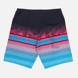 Short de bain d'été en polyester personnalisé pour hommes, vêtements de plage pour couples à motifs solides et imprimés, avec logo sur le devant et cordon de serrage à la taille - Product Image 1
