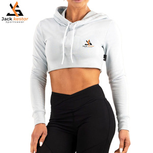 เสื้อฮู้ดดี้แขนยาวลายทาง สไตล์ลำลอง แบบสั้น บริการ OEM ODM ปี 2025 เสื้อฮู้ดดี้ผู้หญิง Dream Merch แบบครอป - Product Image 1