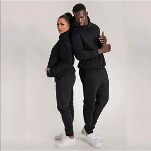 Ensemble de pantalons de survêtement à capuche personnalisés unisexe hommes femmes jogging logo de broderie personnalisé survêtement respirant - Product Image 4