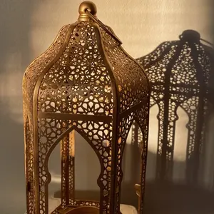 Freshly Design Metal Floor Hanging Brass Gold And Bronze Turkish Mosaic Moroccan Lanterns For Decor