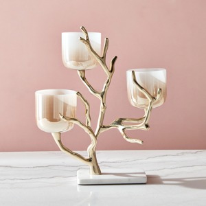 Lampe à bougie en verre artistique Lumière décorative faite à la main de qualité supérieure Accent élégant pour une ambiance festive et confortable à la maison - Product Image 3