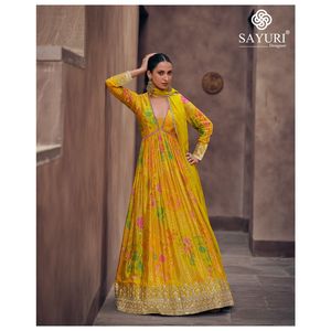 Belle robe Anarkali Salwar Kameez costume parfait pour le mariage et la fête disponible au meilleur prix de gros - Product Image 6