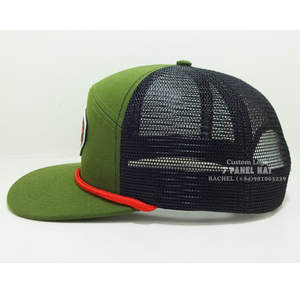 À la mode PVC caoutchouc Logo Patch camionneur corde chapeaux 7 panneau plat bord imprimé bandes intérieures réglable Snapback Vietnam chapeaux unisexe - Product Image 3