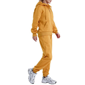 Conjunto de Sudadera con capucha de dos piezas para mujer, ropa de calle, conjunto de chándal de color sólido - Product Image 4